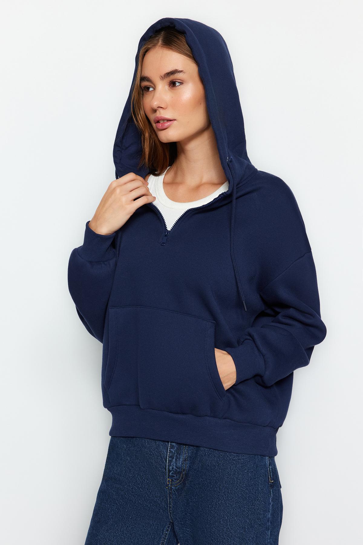 Women s Fashion New Sweatshirt Navy Blue Thick Fleece Hooded and Zippered Basic Oversize Knitted Sweatshirt
Women s Fashion New Sweatshirt Navy Blue Thick Fleece Hooded and Zippered Basic Oversize Knitted Sweatshirt
