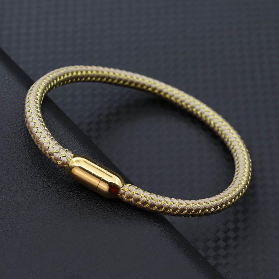 Luxury Men Bracelet Gold Color Stainless Steel Strong Magnet Buckle 6mm Round Rope Bangle Outdoor Cycling Casual Accessories S 18.5cm 7.3Inch світлого кольору хакі
Luxury Men Bracelet Gold Color Stainless Steel Strong Magnet Buckle 6mm Round Rope Bangle Outdoor Cycling Casual Accessories S 18.5cm 7.3Inch світлого кольору хакі
