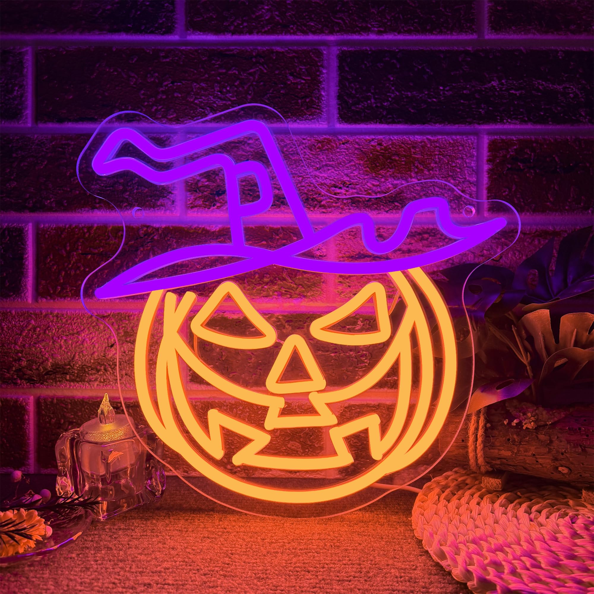 Halloween Neon Sign Pumpkin Light Dimmable LED, for Halloween Witch Hat Themed Room Party, Living Room, Bar Decor
Halloween Neon Sign Pumpkin Light Dimmable LED, for Halloween Witch Hat Themed Room Party, Living Room, Bar Decor