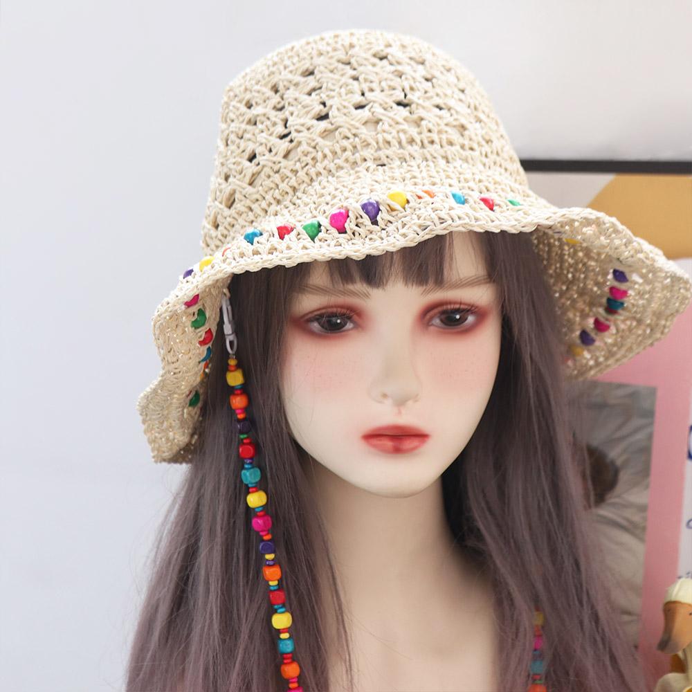 Spring Summer Women Straw Hat Colored Beads UV Protection Cap Fashion Big Brim Sun Hat Female 1PC
Spring Summer Women Straw Hat Colored Beads UV Protection Cap Fashion Big Brim Sun Hat Female 1PC