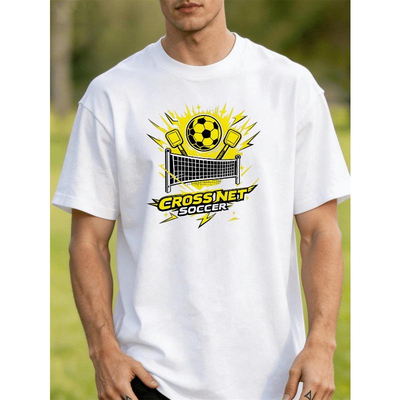 European sizes Cross Net Soccer Men s T- Shirt Dynamic Soccer Ball And Net Print Pattern Pure Premium Print Durable Casual Fashion.png S белый
European sizes Cross Net Soccer Men s T- Shirt Dynamic Soccer Ball And Net Print Pattern Pure Premium Print Durable Casual Fashion.png S белый