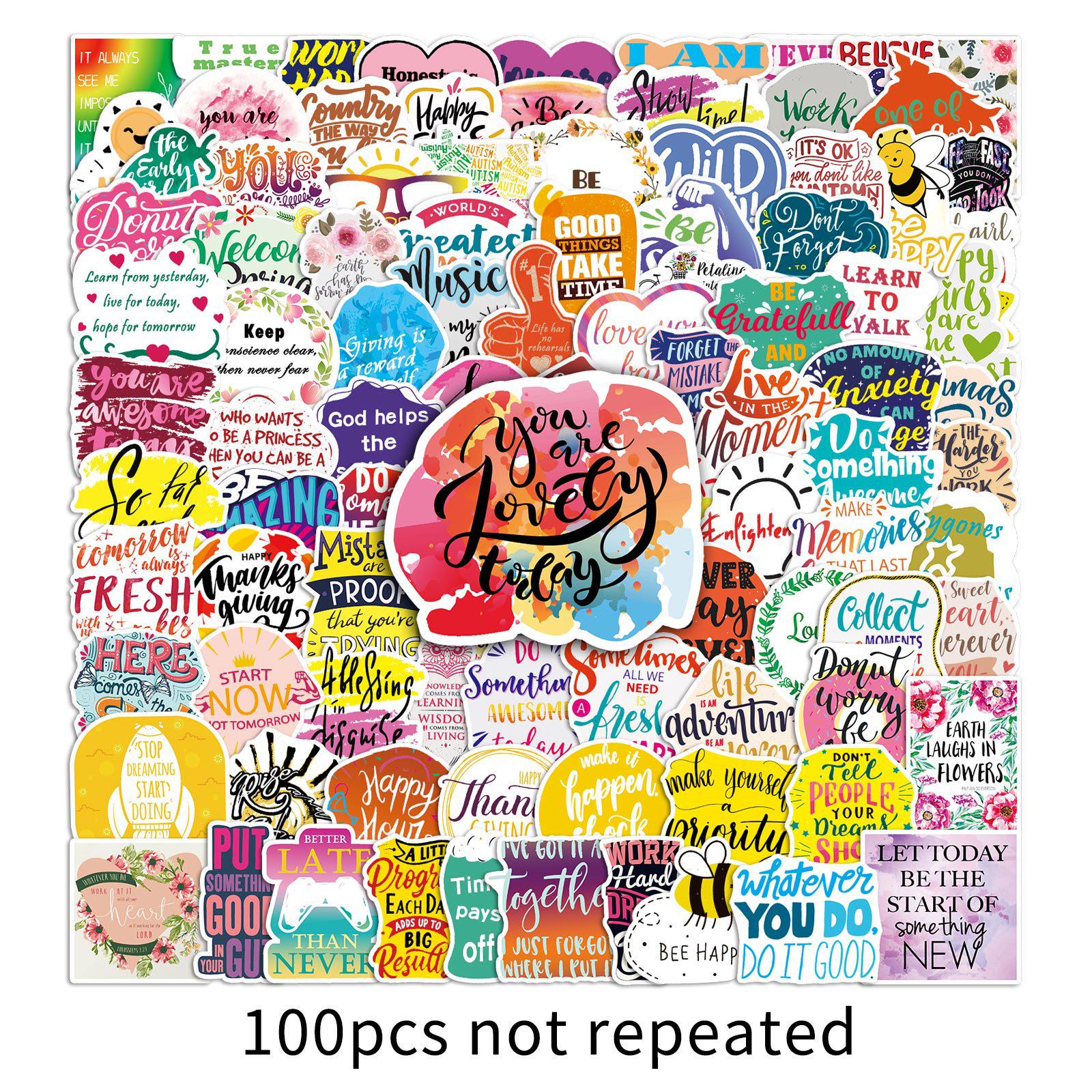 Inspirational English Cartoon Stickers: 100 Waterproof Slogan Designs for Notebooks and Journals
Inspirational English Cartoon Stickers: 100 Waterproof Slogan Designs for Notebooks and Journals