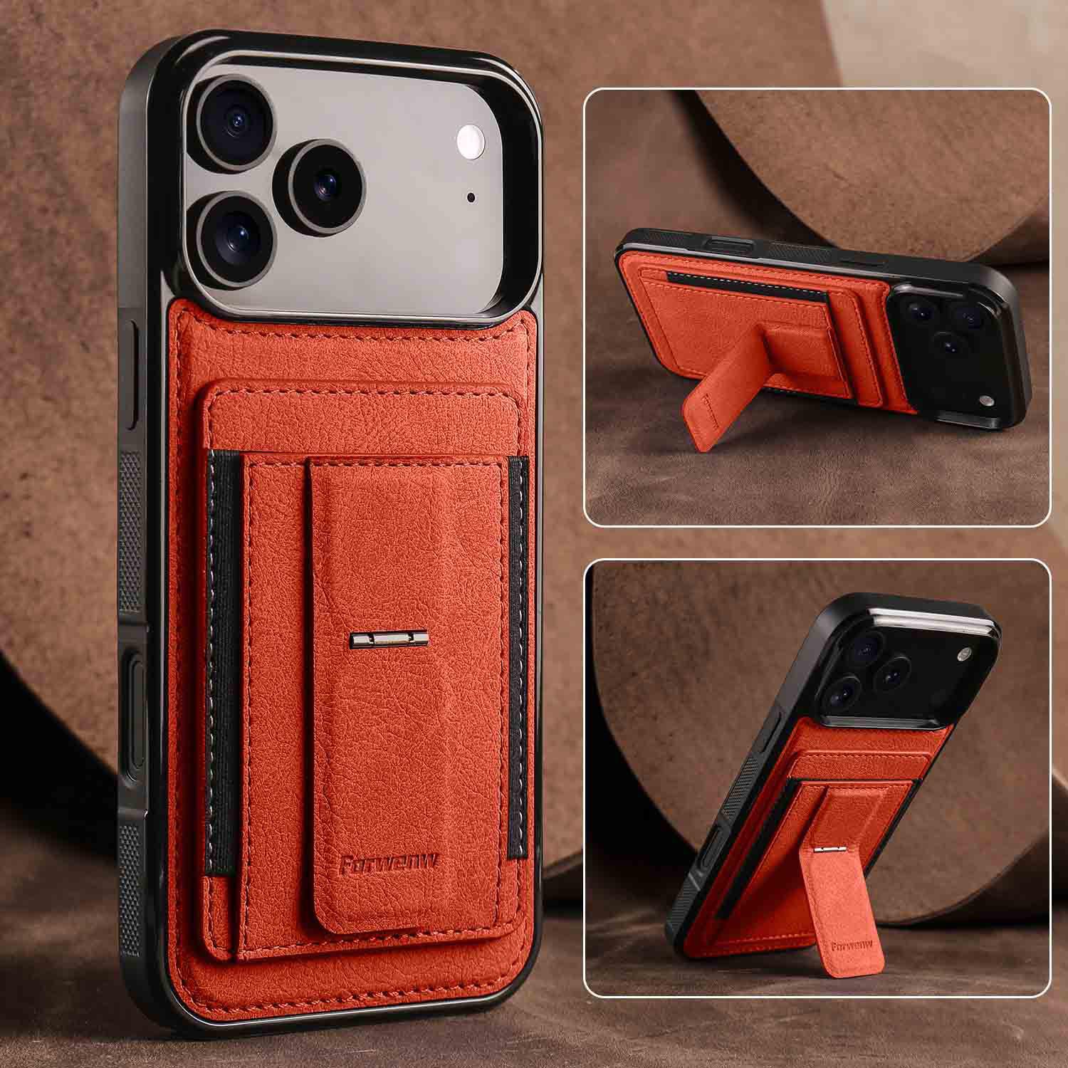 Forwenw iPhone 17 Pro Max Card Slot Stand Case - Protective Cover with Card Holder for Apple 15 Pro/16. iPhone 14 Pro помаранчевий
Forwenw iPhone 17 Pro Max Card Slot Stand Case - Protective Cover with Card Holder for Apple 15 Pro/16. iPhone 14 Pro помаранчевий