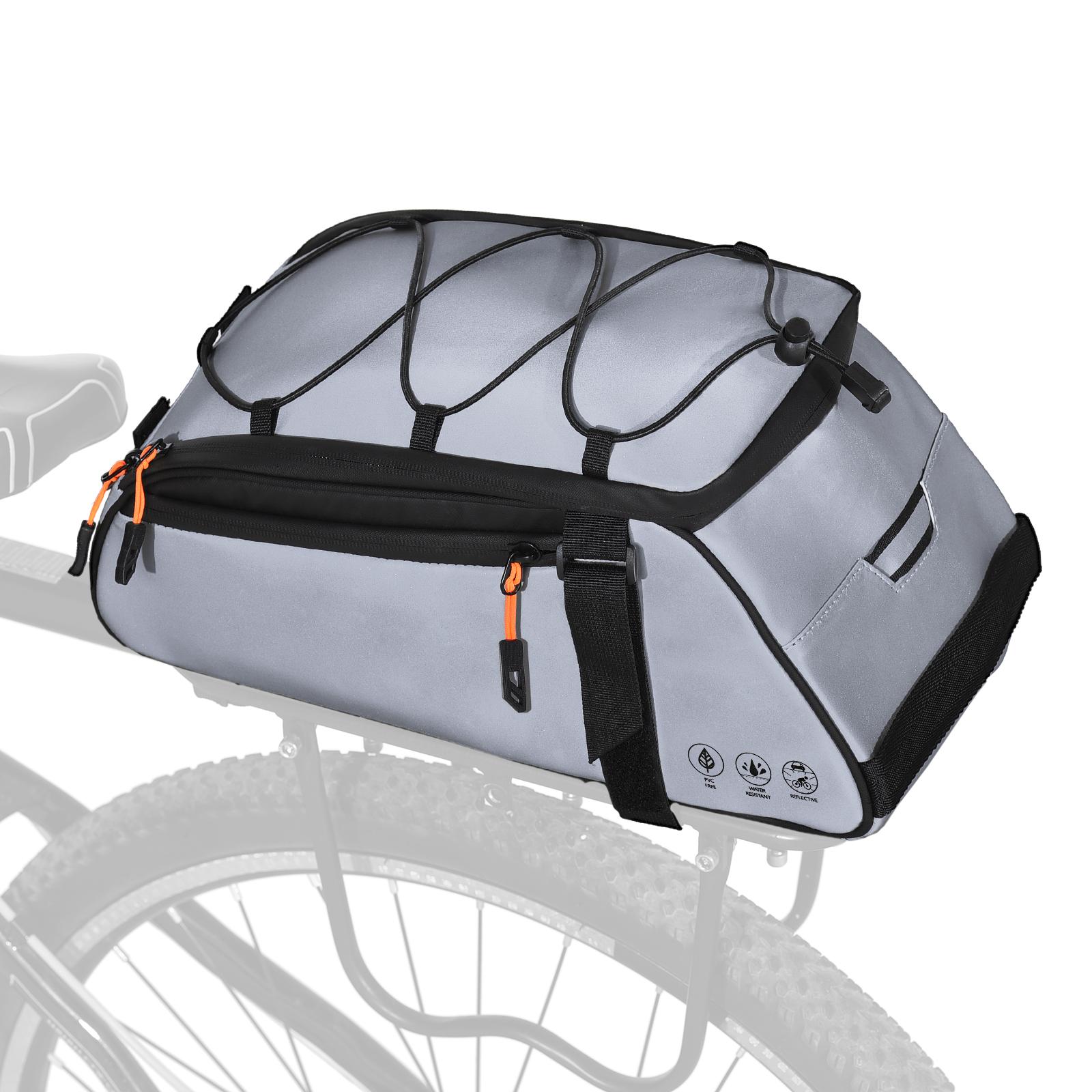 3-in-1 Bicycle Bag Reflective Bike Saddle Bag Waterproof Bike Rear Rack Bag with Shoulder Strap Silver Black
3-in-1 Bicycle Bag Reflective Bike Saddle Bag Waterproof Bike Rear Rack Bag with Shoulder Strap Silver Black