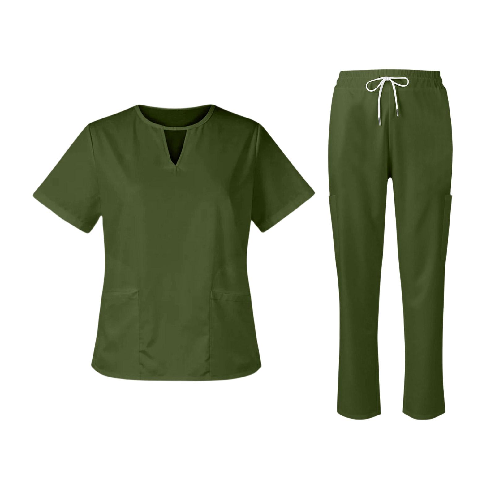 Women’s Short Sleeve Scrub Set V Neck Top and Drawstring Pants Two Piece Uniform for Medical Workwear Hospital Clinic XL армия зеленый
Women’s Short Sleeve Scrub Set V Neck Top and Drawstring Pants Two Piece Uniform for Medical Workwear Hospital Clinic XL армия зеленый