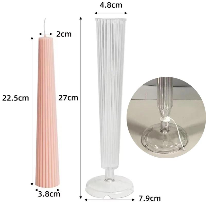 Long Pole Striped Cylindrical Candle Molds DIY Handmade Scented Candle Making Supplies Acrylic Plastic Mould Home Gift
Long Pole Striped Cylindrical Candle Molds DIY Handmade Scented Candle Making Supplies Acrylic Plastic Mould Home Gift