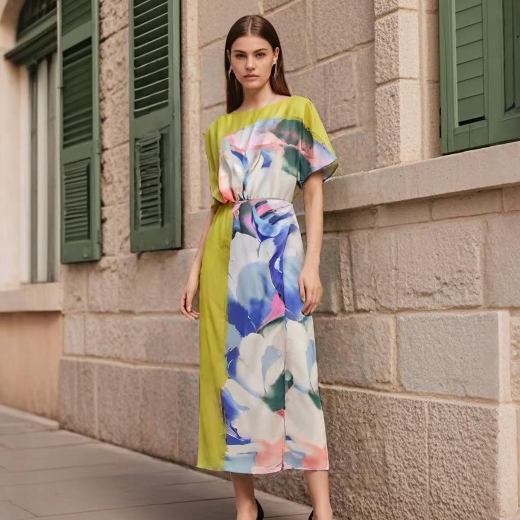2025 Spring/Summer Women s Asymmetric Print Dress: Slim Fit, Round Neck, Single Sleeve M оливковый
2025 Spring/Summer Women s Asymmetric Print Dress: Slim Fit, Round Neck, Single Sleeve M оливковый