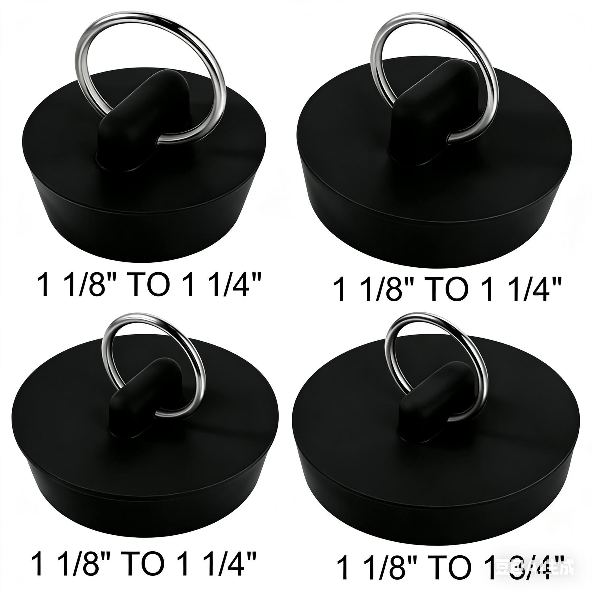 4-Piece Rubber Sink & Bathtub Drain Stoppers 1-3/8 to 1-1/2 inches чёрный
4-Piece Rubber Sink & Bathtub Drain Stoppers 1-3/8 to 1-1/2 inches чёрный