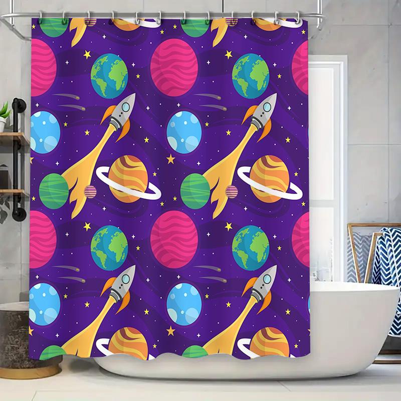 Cosmic Shower Curtain Space Traveler Bath Decor with Rocket Rockets Planets Purple 3D Printing Waterproof Polyester Fabric for B 90x180cm
Cosmic Shower Curtain Space Traveler Bath Decor with Rocket Rockets Planets Purple 3D Printing Waterproof Polyester Fabric for B 90x180cm