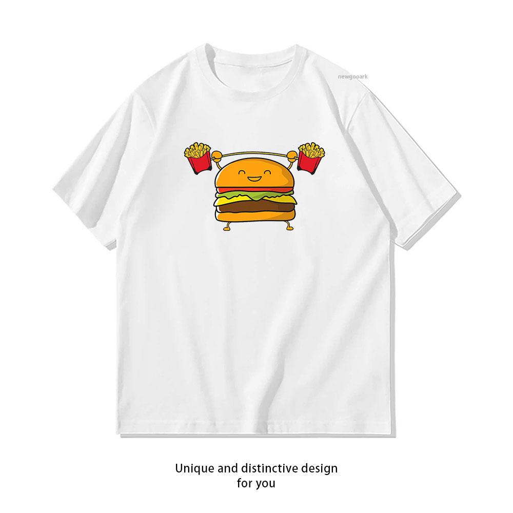 Burger Lifting Fries Funny Food Snatch Squat Barbell Weight tshirt woman man Casual cotton printed t shirts boyfriend S
Burger Lifting Fries Funny Food Snatch Squat Barbell Weight tshirt woman man Casual cotton printed t shirts boyfriend S