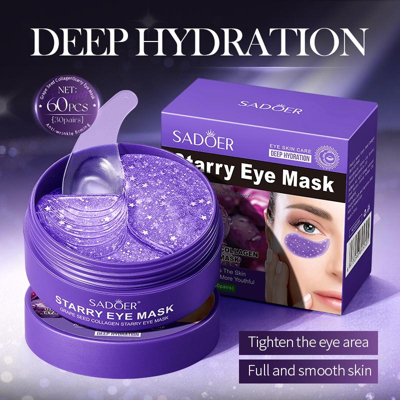 60pcs SADOER Grape Crystal Collagen Eye Mask Anti Dark Circles Under The Eyes Moisturizing Anti-Wrinkles Anti-Aging Eye Patches виноградний
60pcs SADOER Grape Crystal Collagen Eye Mask Anti Dark Circles Under The Eyes Moisturizing Anti-Wrinkles Anti-Aging Eye Patches виноградний