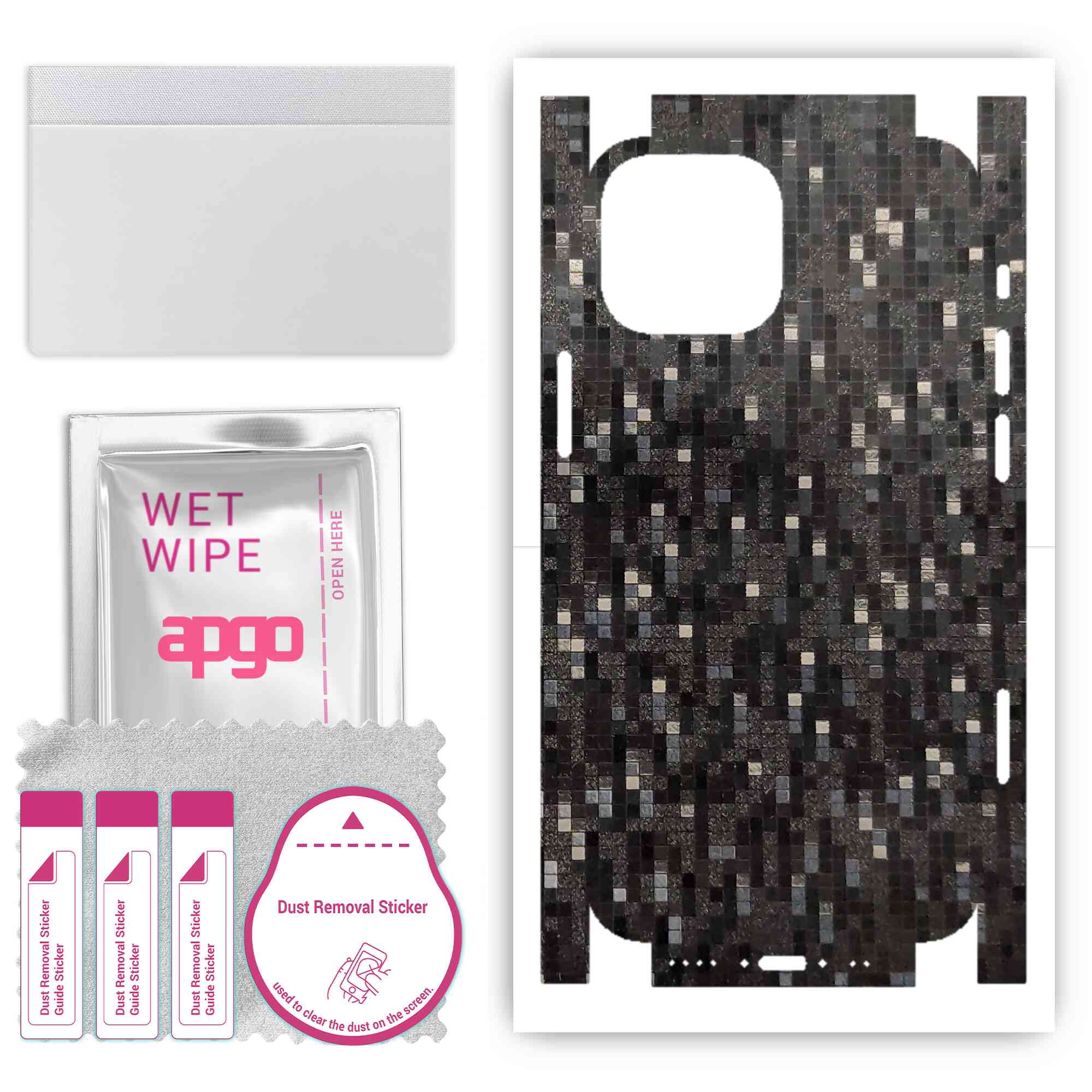 Apgo Protective Skin Sticker for the back+sides compatible with Apple iPhone 13 mini, Full Wrap Film, Foil, Vinyl - Pattern Carbon Black Pixel
Apgo Protective Skin Sticker for the back+sides compatible with Apple iPhone 13 mini, Full Wrap Film, Foil, Vinyl - Pattern Carbon Black Pixel