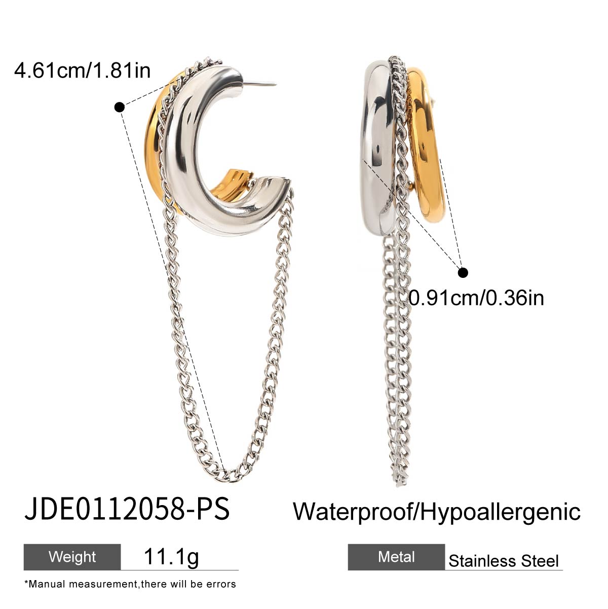 Uworld Minimalist Two Tone Tassel Line Earrings Gold Color Plated Stainless Steel Chain Earrings Women s Accessories Party G
Uworld Minimalist Two Tone Tassel Line Earrings Gold Color Plated Stainless Steel Chain Earrings Women s Accessories Party G