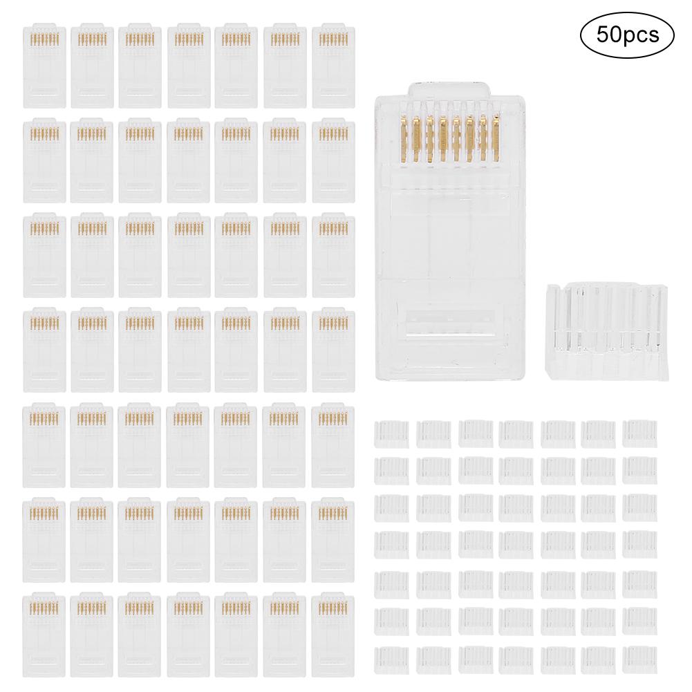 50PCS Ethernet RJ45 Connector Unshielded Network 8P8C Connector Modular Plug Crystal Head
50PCS Ethernet RJ45 Connector Unshielded Network 8P8C Connector Modular Plug Crystal Head