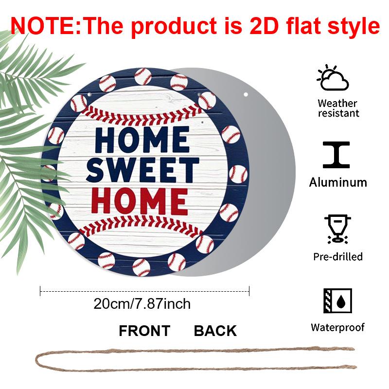 2D Flat 1pc, 8x8 in, Sweet Home Round Aluminum Metal Sign - Vibrant Baseball & Greenery Design, Rustic Blue & White Wall Art for Living Room 1pc
2D Flat 1pc, 8x8 in, Sweet Home Round Aluminum Metal Sign - Vibrant Baseball & Greenery Design, Rustic Blue & White Wall Art for Living Room 1pc