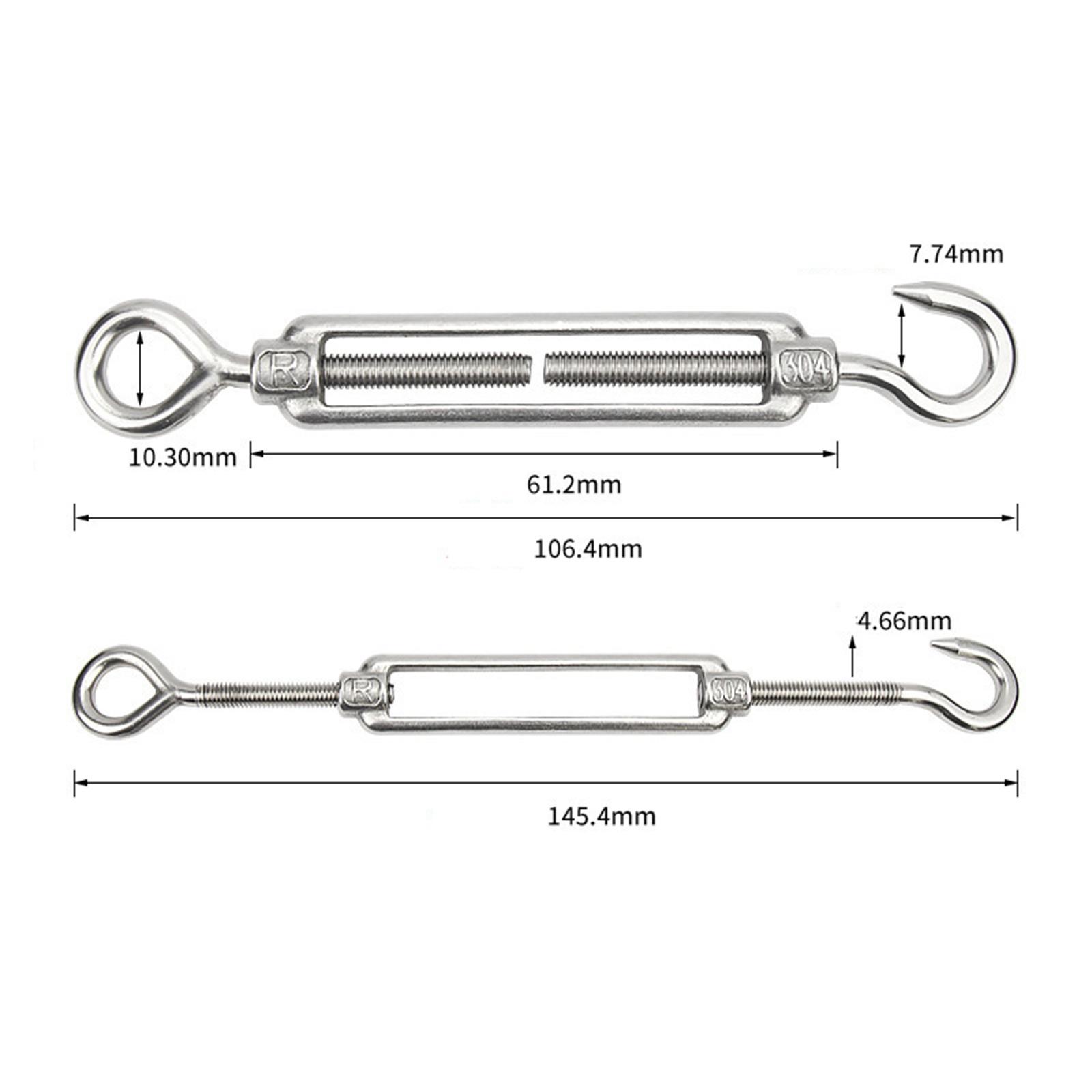 5PCS Stainless Steel 304 OC Type Turnbuckle Hook And Hook CC Type Wire Rope Tension Heavy Duty For Sun Shade Sail Cable Railing
5PCS Stainless Steel 304 OC Type Turnbuckle Hook And Hook CC Type Wire Rope Tension Heavy Duty For Sun Shade Sail Cable Railing