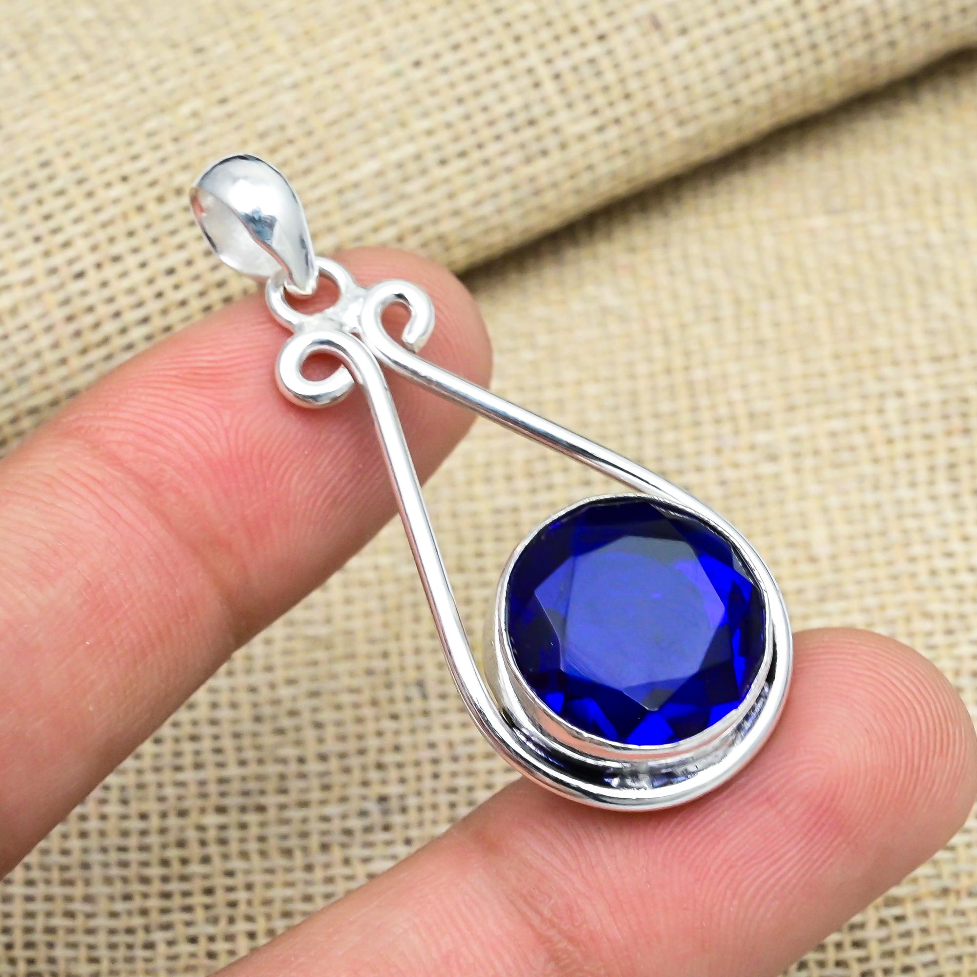 Blue Sapphire Lab-Created Gemstone 925 Sterling Silver Jewelry Handmade Pendant Gift For Wife 1.88 Inches синий
Blue Sapphire Lab-Created Gemstone 925 Sterling Silver Jewelry Handmade Pendant Gift For Wife 1.88 Inches синий