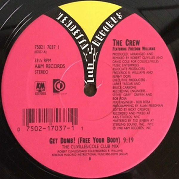 12-дюймовая пластинка CREW, FREEDOM WILLIAMS - Get Dumb! (Освободи своё тело) 7502170371 Vendetta Record 1990 US Танцевальная и Электронная Б/У
12-дюймовая пластинка CREW, FREEDOM WILLIAMS - Get Dumb! (Освободи своё тело) 7502170371 Vendetta Record 1990 US Танцевальная и Электронная Б/У