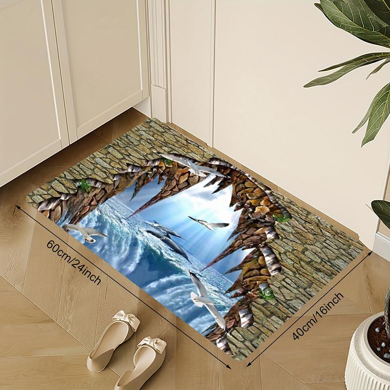 3D Ocean Breakthrough Rug Optical Illusion Entryway Doormat NonSlip Easy Clean Fun Carpet for Living Room Bedroom Pet Friendly 40X60cm
3D Ocean Breakthrough Rug Optical Illusion Entryway Doormat NonSlip Easy Clean Fun Carpet for Living Room Bedroom Pet Friendly 40X60cm