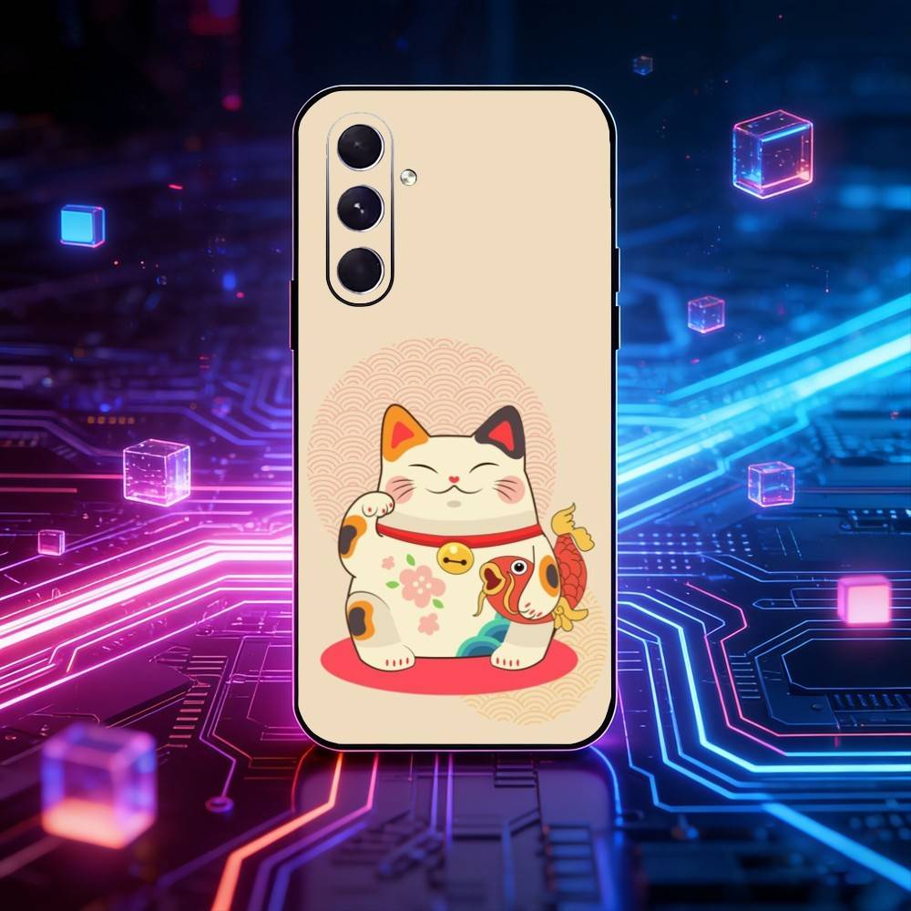 Cute Lucky Maneki Neko Cat Phone Case For Samsung Galaxy A73,21,22,32,71,53,52,51,80,5G Soft Black Cover Samsung a41
Cute Lucky Maneki Neko Cat Phone Case For Samsung Galaxy A73,21,22,32,71,53,52,51,80,5G Soft Black Cover Samsung a41