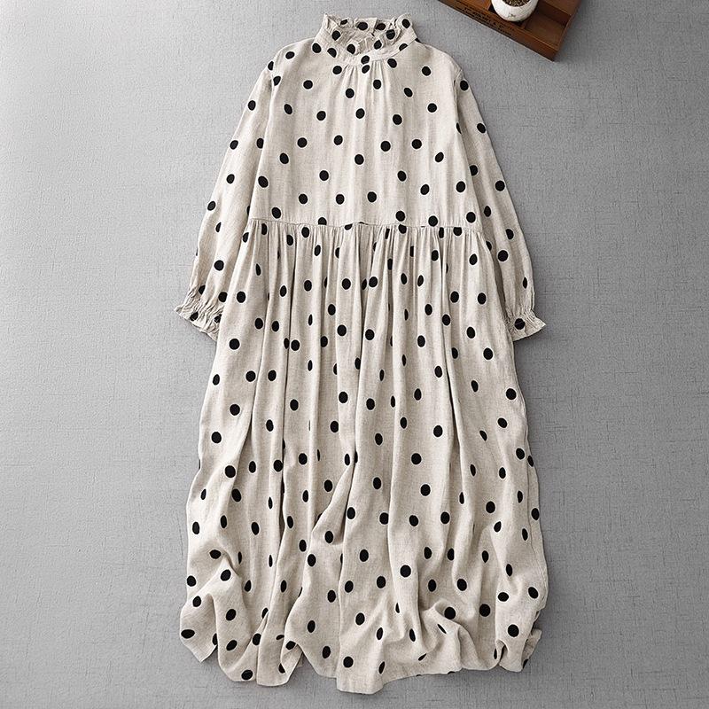 Ретро платье в горошек с длинным рукавом из хлопка и льна для женщин, новая осенняя коллекция 2025, маленькое платье в горошек с кружевным воротником 2XL
Ретро платье в горошек с длинным рукавом из хлопка и льна для женщин, новая осенняя коллекция 2025, маленькое платье в горошек с кружевным воротником 2XL