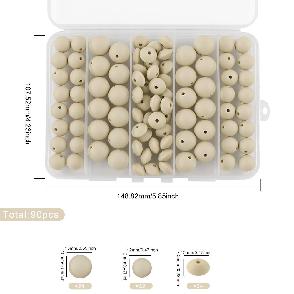 90Pcs/box 12/15MM Round Silicone Beads Lentil Beads For Jewelry Making Keychain Spacer Bead DIY Keychain Jewelry Accessories навахо белый
90Pcs/box 12/15MM Round Silicone Beads Lentil Beads For Jewelry Making Keychain Spacer Bead DIY Keychain Jewelry Accessories навахо белый