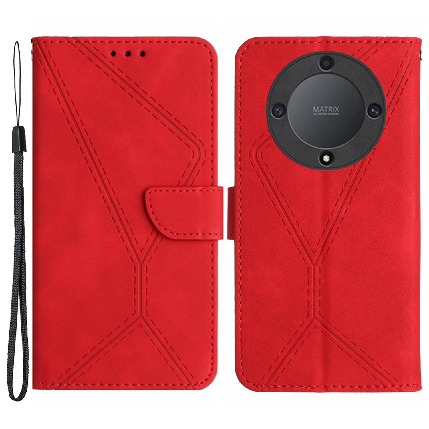 For Honor Magic5 Lite 5G/X9a 5G Anti-Drop Phone Case HT05 Skin-touch PU Leather Wallet Cover with Strap Red
For Honor Magic5 Lite 5G/X9a 5G Anti-Drop Phone Case HT05 Skin-touch PU Leather Wallet Cover with Strap Red
