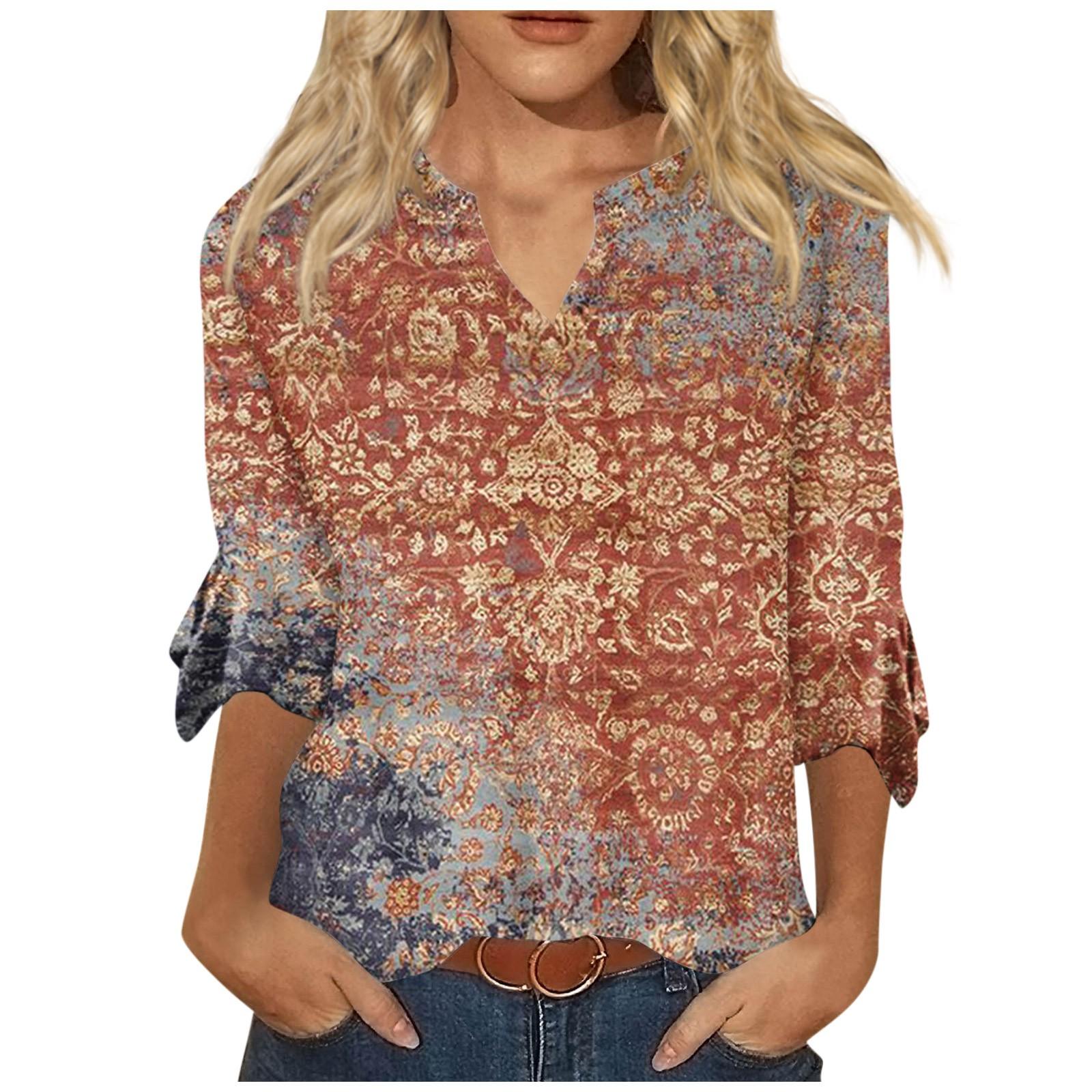 Женский топ, свободные повседневные блузки с v-образным вырезом и принтом, футболка с рукавом 3/4 и колокольчиком M коричневый
Женский топ, свободные повседневные блузки с v-образным вырезом и принтом, футболка с рукавом 3/4 и колокольчиком M коричневый