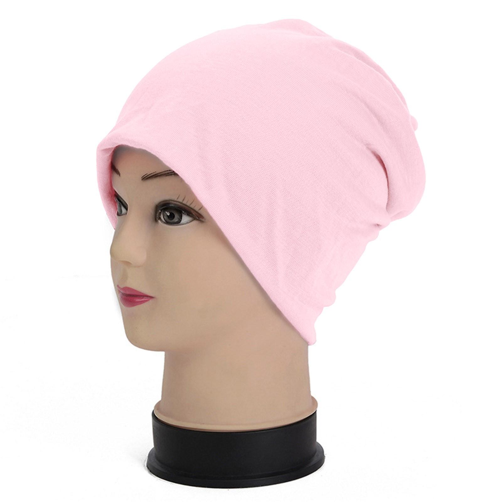 Женская вязаная кепка с напуском для уличных танцев, кепка с массивной мешковатой шапкой, зимняя мягкая теплая лыжная кепка One size розовый