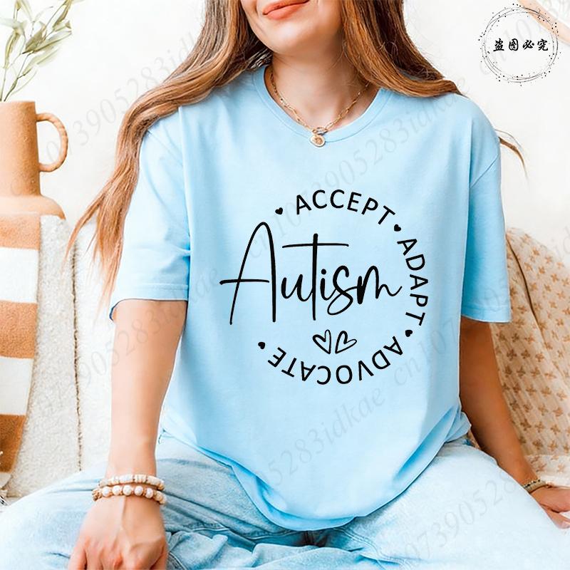 Women s Autism Awareness T-shirts Accept Teach Love Understand Slogan Colorful Handprint Puzzle Graphic Tops Female Clothing XL
Women s Autism Awareness T-shirts Accept Teach Love Understand Slogan Colorful Handprint Puzzle Graphic Tops Female Clothing XL