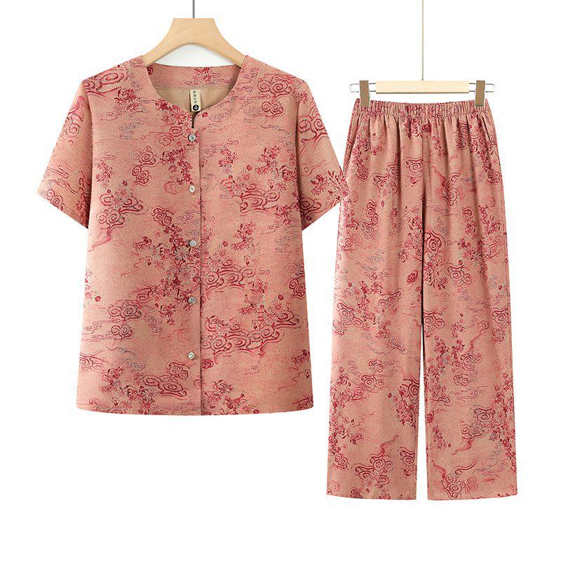 Summer Grandma Style Short-Sleeved Two-Piece Set for Middle-Aged and Elderly Women - Stylish and Comfortable 4XL (130-145 jin)
Summer Grandma Style Short-Sleeved Two-Piece Set for Middle-Aged and Elderly Women - Stylish and Comfortable 4XL (130-145 jin)