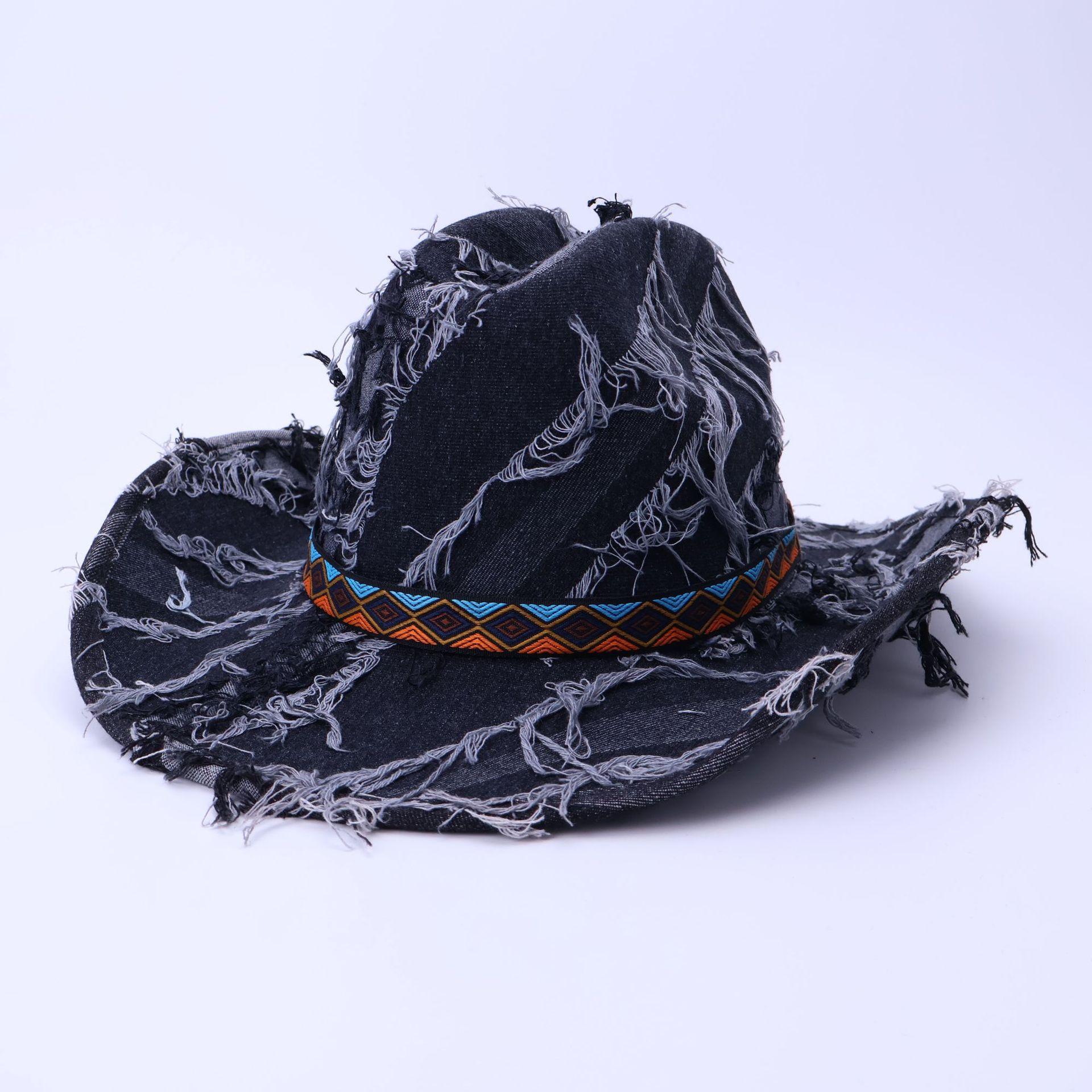 Cross-Border Amazon Denim One-Word Top Upturned Top Hat, Fashionable Jazz Hat, Broken And Old Western Denim Hat M(56-58cm) чорний
Cross-Border Amazon Denim One-Word Top Upturned Top Hat, Fashionable Jazz Hat, Broken And Old Western Denim Hat M(56-58cm) чорний