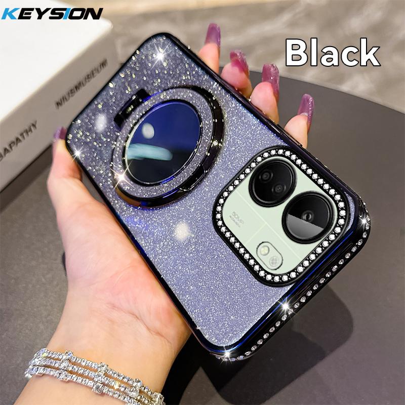 KEYSION Luxury Glitter Jewelled Magnetic Phone Case for Redmi 13C 4G Makeup Mirror Stand Shockproof Back Cover for Xiaomi POCO C65 for Redmi 13C чёрный
KEYSION Luxury Glitter Jewelled Magnetic Phone Case for Redmi 13C 4G Makeup Mirror Stand Shockproof Back Cover for Xiaomi POCO C65 for Redmi 13C чёрный