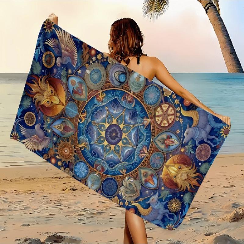 1pc Exquisite Circular Totem Art Patterned Beach Towels, Super Soft And Super Fine Fiber Quick-Drying Towels, Bathroom Bath W40*H60(CM)
1pc Exquisite Circular Totem Art Patterned Beach Towels, Super Soft And Super Fine Fiber Quick-Drying Towels, Bathroom Bath W40*H60(CM)