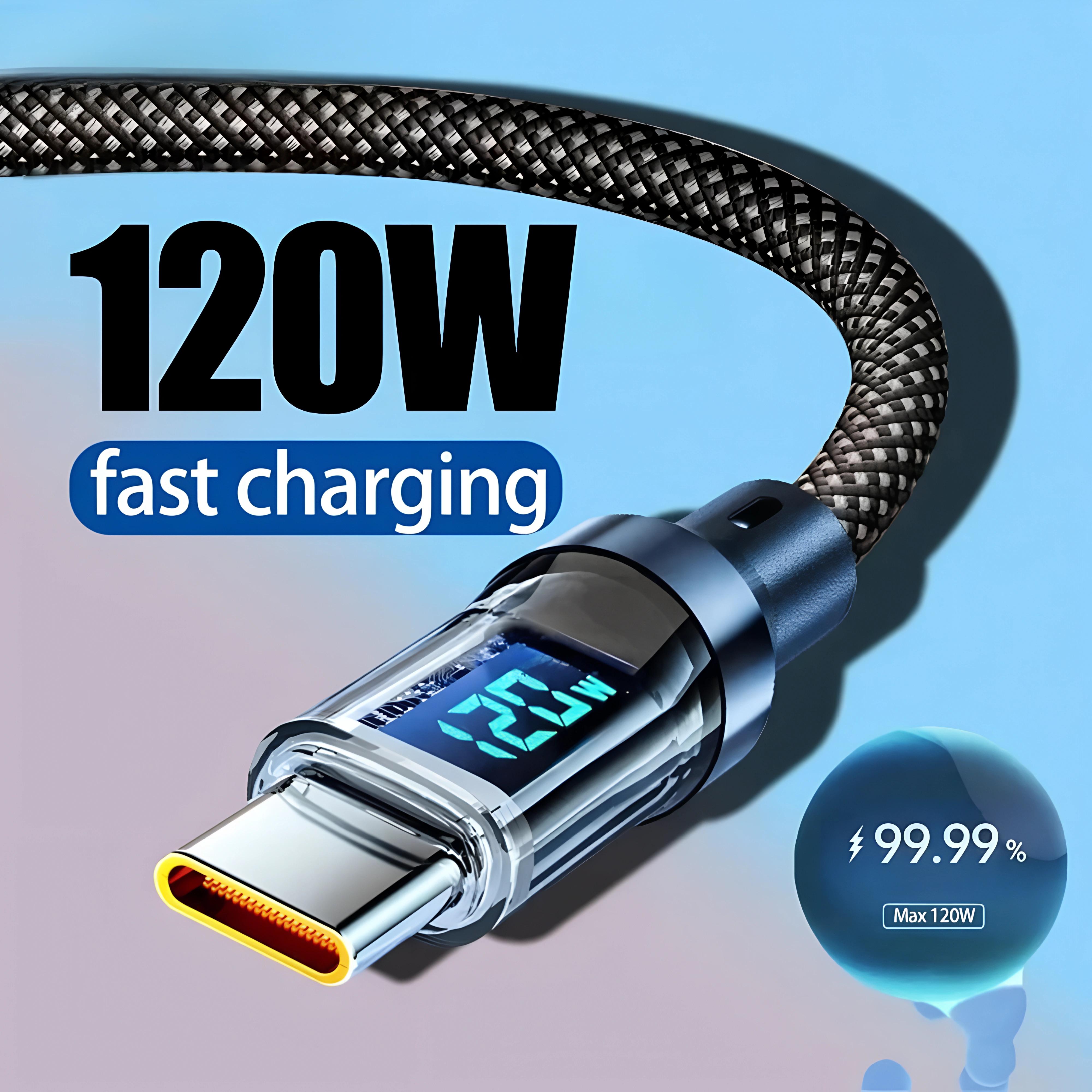 120 Вт светодиодный цифровой дисплей, быстрая зарядка, USB-кабель типа C для Samsung, Xiaomi, Huawei, шнур для быстрой зарядки данных 1m
120 Вт светодиодный цифровой дисплей, быстрая зарядка, USB-кабель типа C для Samsung, Xiaomi, Huawei, шнур для быстрой зарядки данных 1m