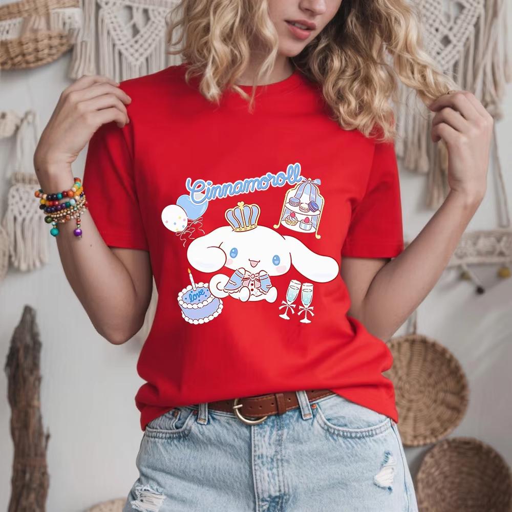 2026 Summer Womens Cinnamoroll Crown Celebration Print Cotton T Shirt Casual Fit Soft Breathable Summer Comfortable Daily Wear S
2026 Summer Womens Cinnamoroll Crown Celebration Print Cotton T Shirt Casual Fit Soft Breathable Summer Comfortable Daily Wear S