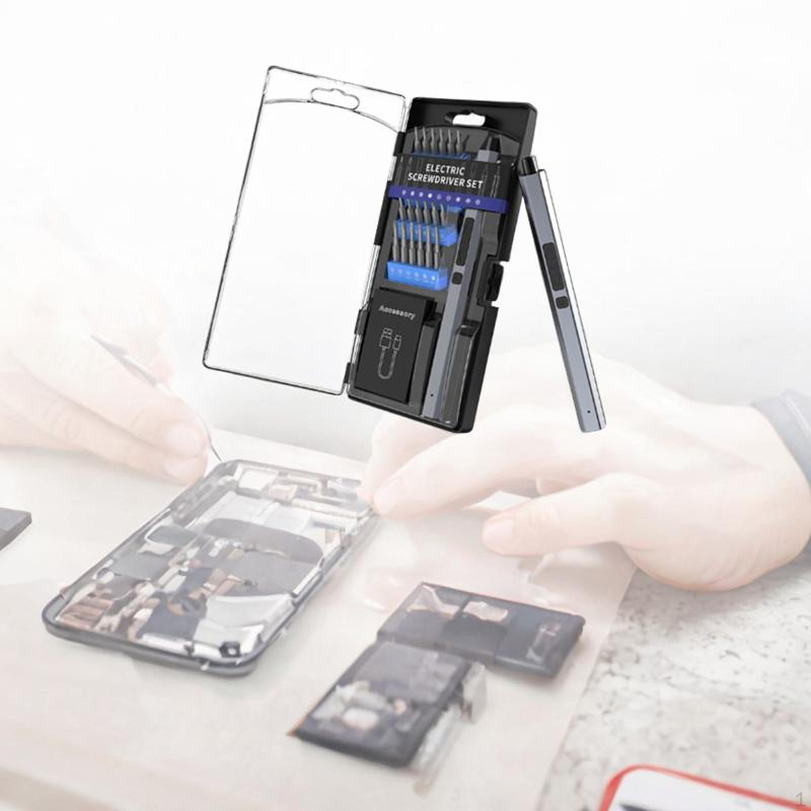 Mini Electric Screwdriver Set Repair Tool Compact with Bits LED Lights for PC Building Toys синій
Mini Electric Screwdriver Set Repair Tool Compact with Bits LED Lights for PC Building Toys синій