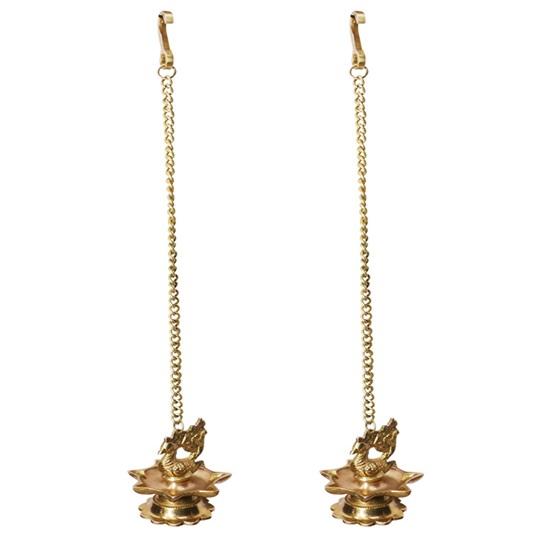Traditional Brass Hanging Peacock Diya with Chain 16 Inches Deepak Oil Lamp Pack of 2
Traditional Brass Hanging Peacock Diya with Chain 16 Inches Deepak Oil Lamp Pack of 2