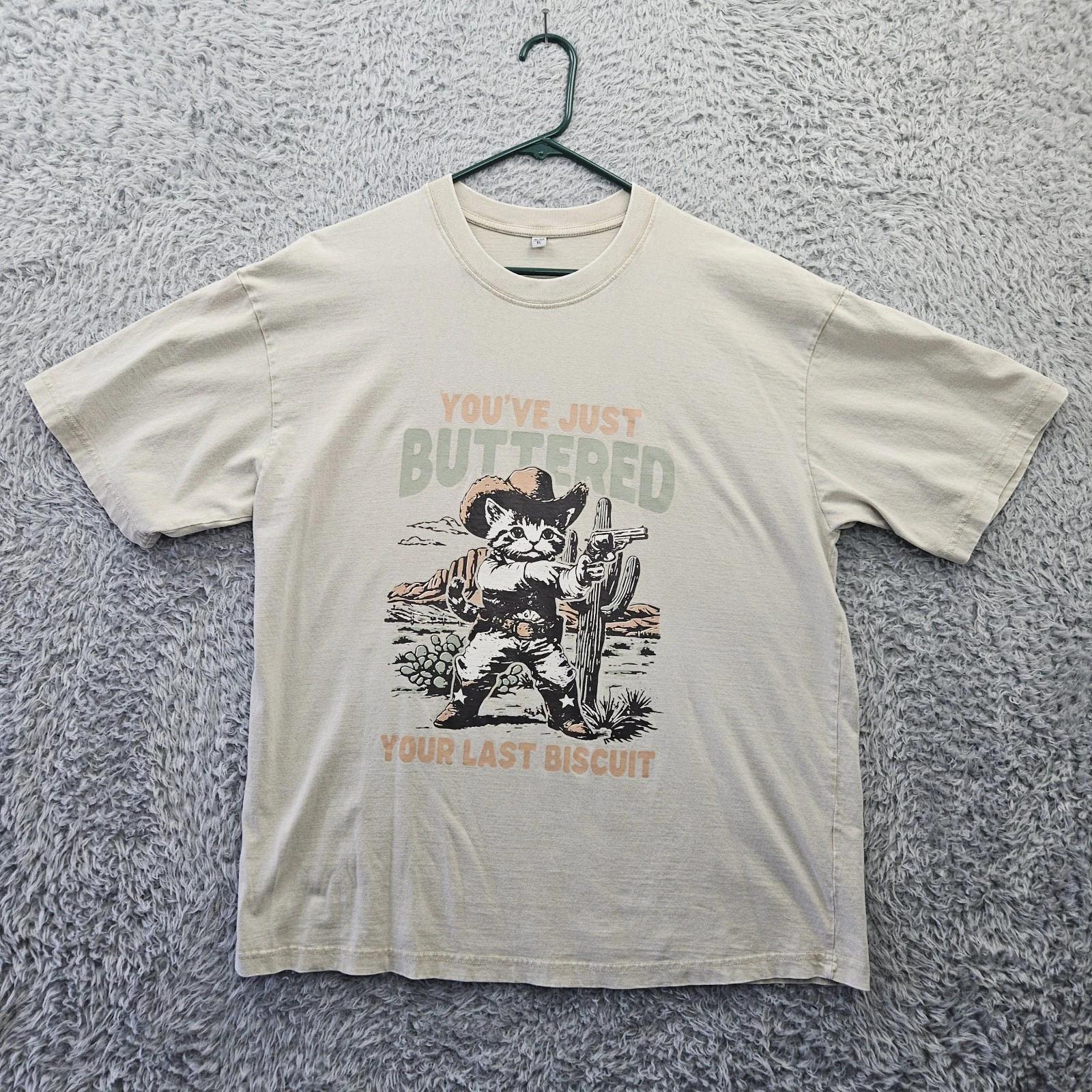 Funny Cat T Shirt Cowboy You ve Just Buttered Your Last Biscuit Men XL Soft S
Funny Cat T Shirt Cowboy You ve Just Buttered Your Last Biscuit Men XL Soft S