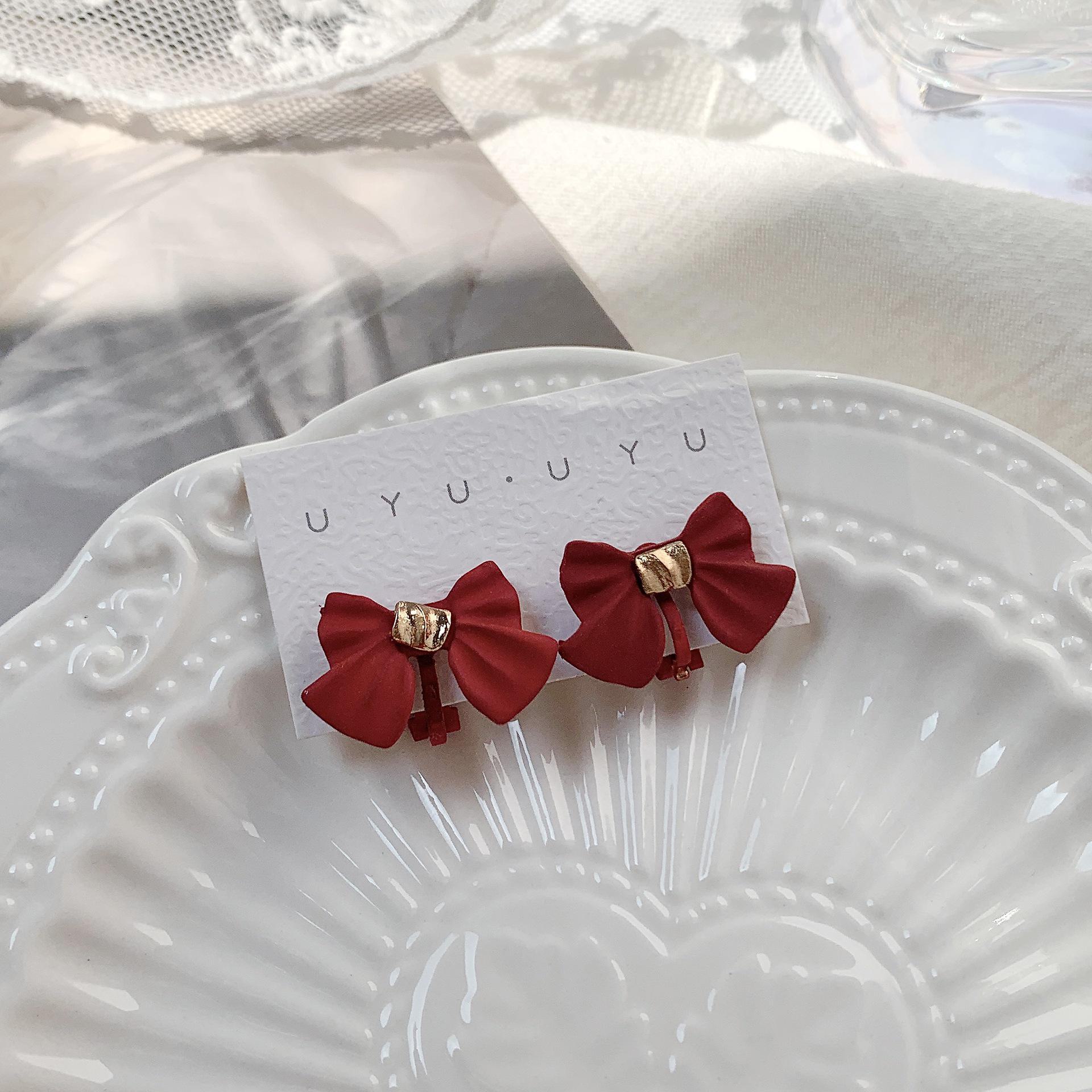 Жіночі кліпси Dongdaemun без пірсингу - свіжий і милий стиль Bow Earrings червоний
Жіночі кліпси Dongdaemun без пірсингу - свіжий і милий стиль Bow Earrings червоний
