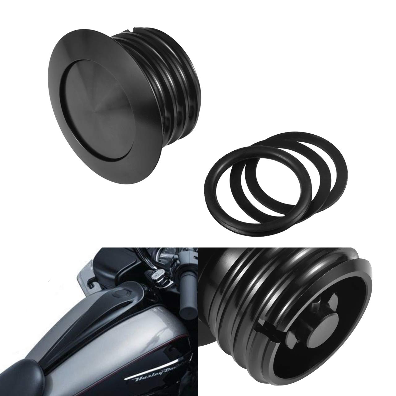 NATGIC Flash Pop Up Gas Cap Black Screw-in Gas Cap Vented Flush Fuel Tank Harley David-son Regular Thread Black (1982-2010), 1 Pack
NATGIC Flash Pop Up Gas Cap Black Screw-in Gas Cap Vented Flush Fuel Tank Harley David-son Regular Thread Black (1982-2010), 1 Pack