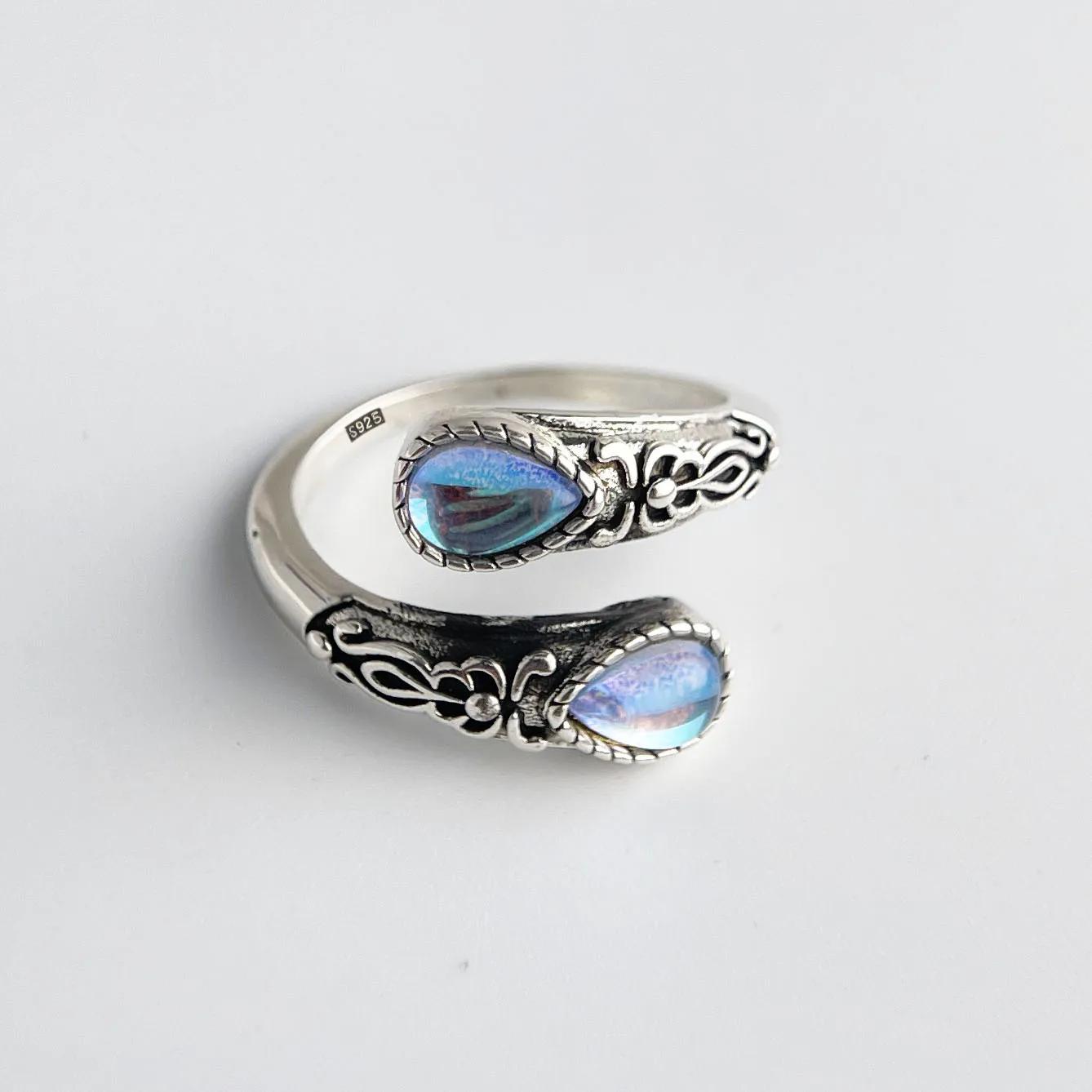 925 Sterling Silver Rings for Women Geometric Fine Jewelry Finger Adjustable Vintage BLue Stone Ring for Party Birthday Gift resizable
925 Sterling Silver Rings for Women Geometric Fine Jewelry Finger Adjustable Vintage BLue Stone Ring for Party Birthday Gift resizable