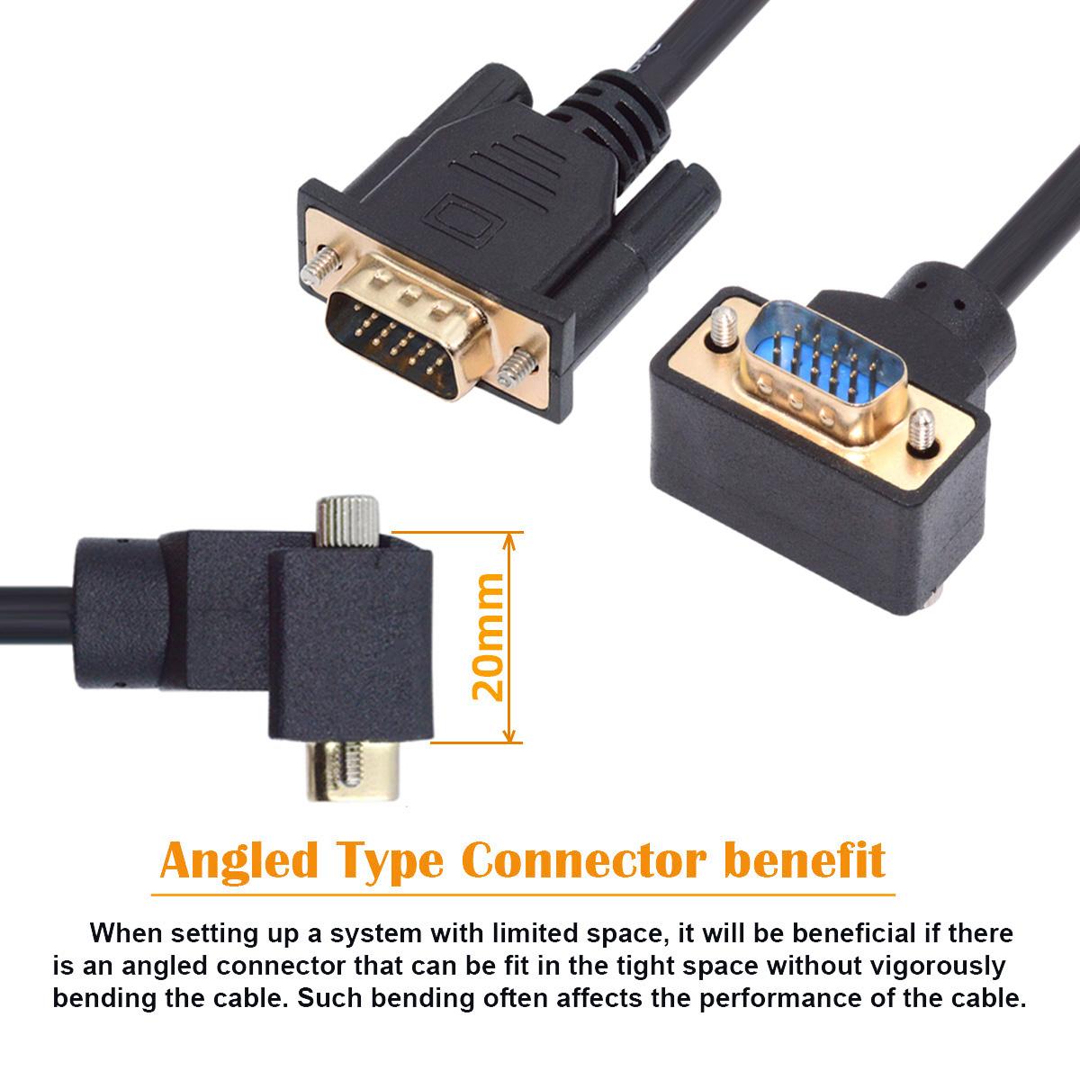 DB-007-UP-1.0M For Monitor/Projector/Computer Up Angled VGA RGB Male to Straight Male Extension Cable 3COAX+6C As Shown A
DB-007-UP-1.0M For Monitor/Projector/Computer Up Angled VGA RGB Male to Straight Male Extension Cable 3COAX+6C As Shown A