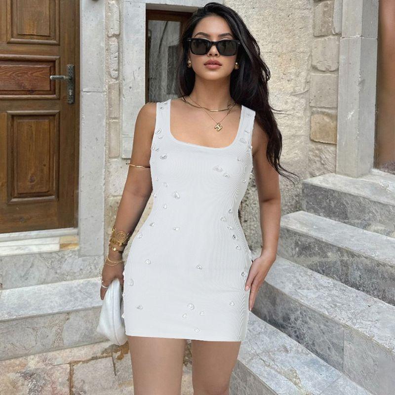 Package Hip Dress Women clothes Summer New Personality Slim fit Slimming Beads Sleeveless Sheath Dress White S
Package Hip Dress Women clothes Summer New Personality Slim fit Slimming Beads Sleeveless Sheath Dress White S