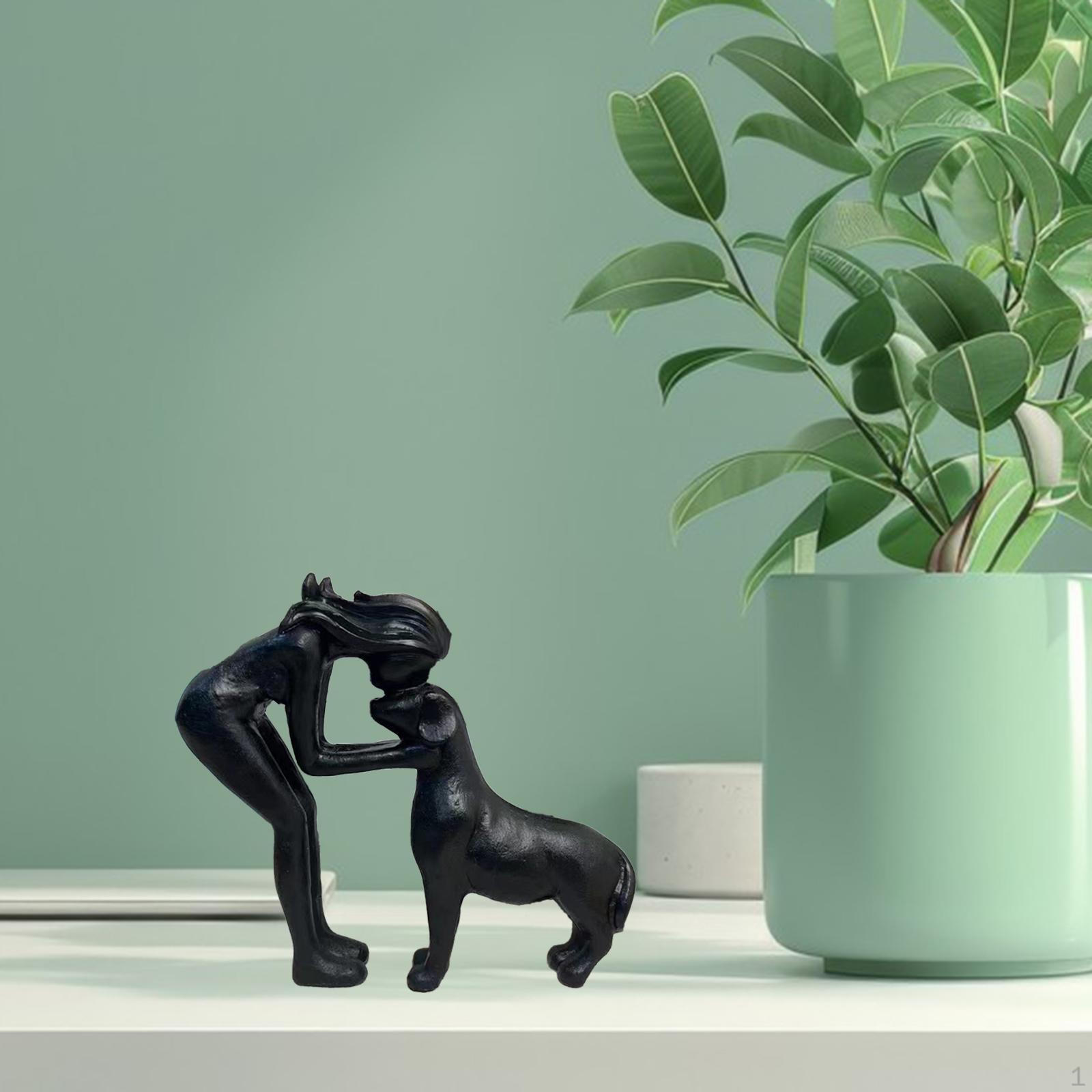 Woman and Dog Statue Figurine Decorative Ornament Home Decoration Pet Sculpture for Shelf Desk Black
Woman and Dog Statue Figurine Decorative Ornament Home Decoration Pet Sculpture for Shelf Desk Black