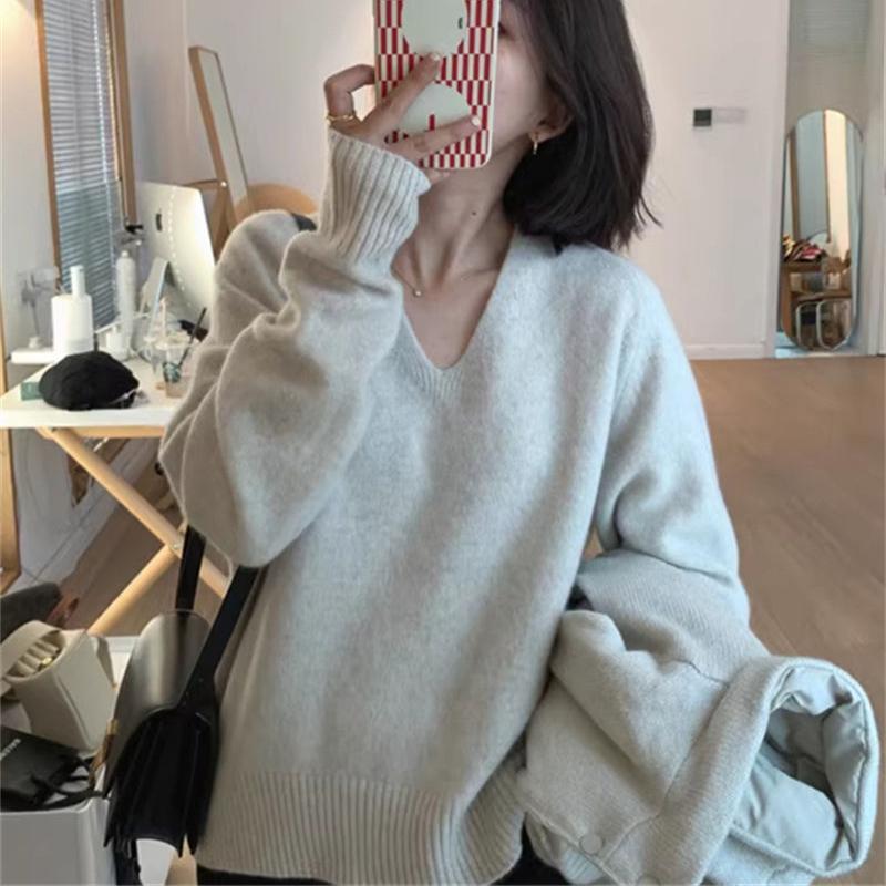 Пуловер с V-образным вырезом Женский Свитер в непринужденном стиле Осень и Зима Вязаный свитер Корейский стиль Модный С длинным рукавом Повседневный Свободный пуловер S
Пуловер с V-образным вырезом Женский Свитер в непринужденном стиле Осень и Зима Вязаный свитер Корейский стиль Модный С длинным рукавом Повседневный Свободный пуловер S