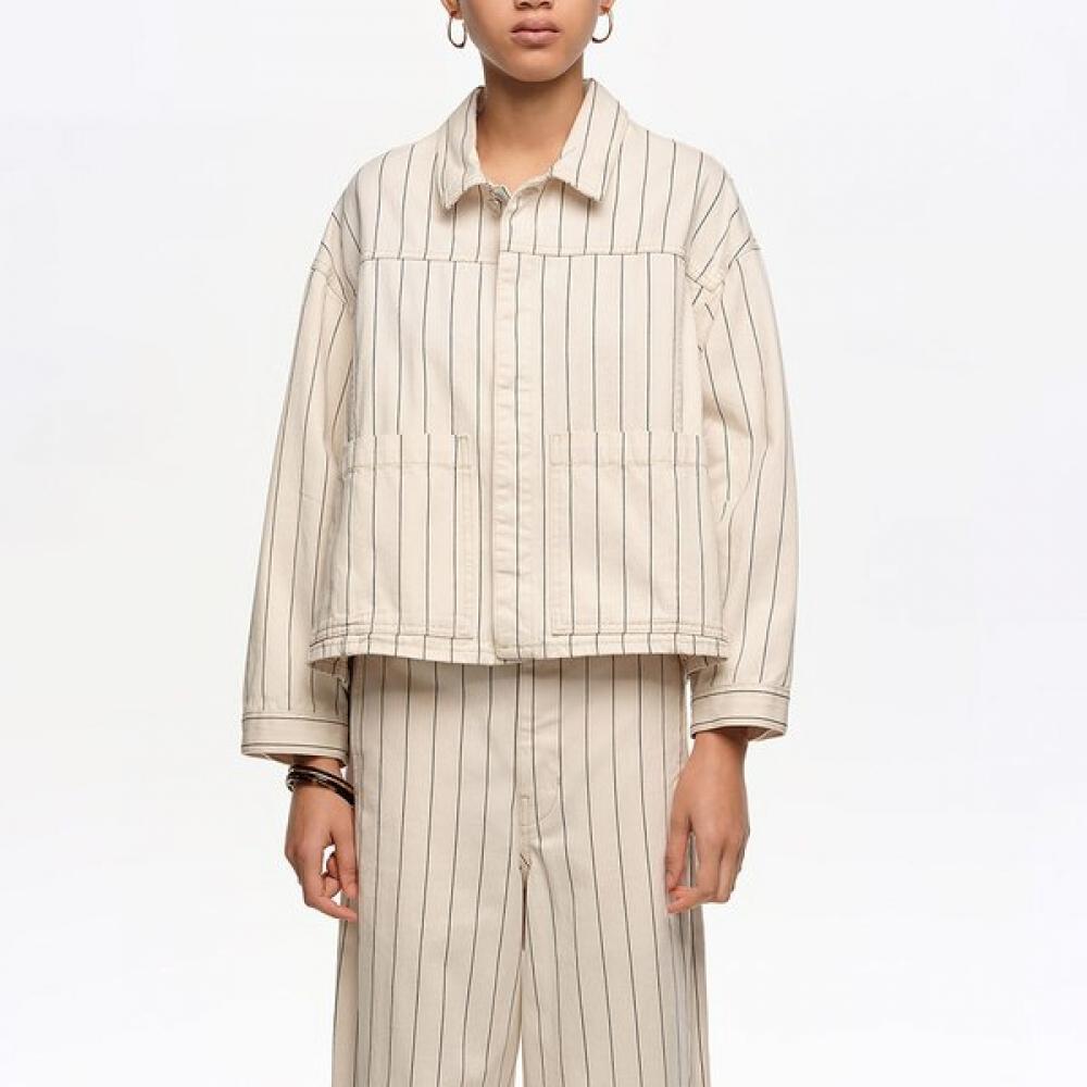 BimbA Y LolA A Line Stripe Denim jAcket Off White b265Awj006whb White/S
BimbA Y LolA A Line Stripe Denim jAcket Off White b265Awj006whb White/S