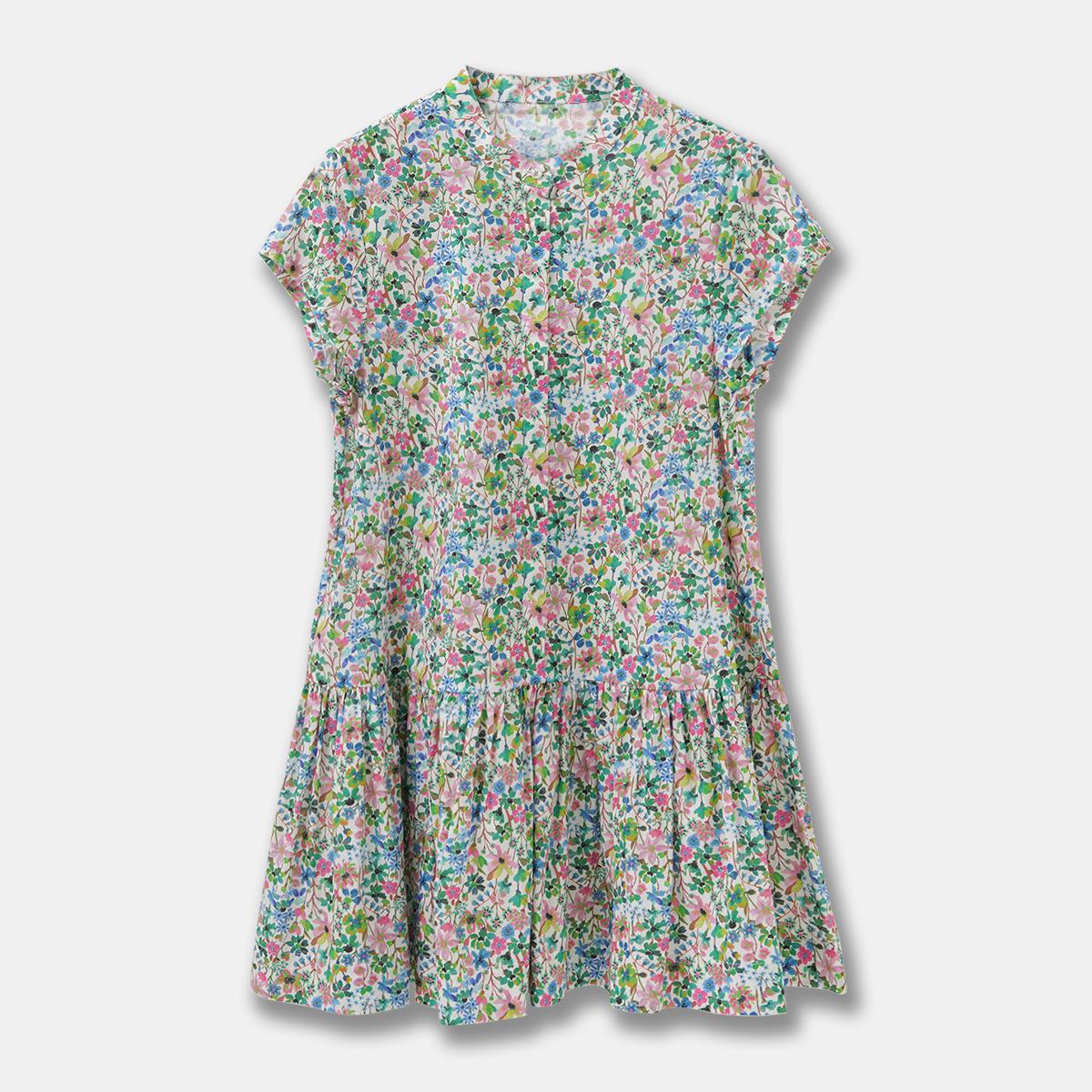 Tana Lawn Cotton Floral Print Mini Dress with Stand Collar and Flutter Sleeves Large
Tana Lawn Cotton Floral Print Mini Dress with Stand Collar and Flutter Sleeves Large