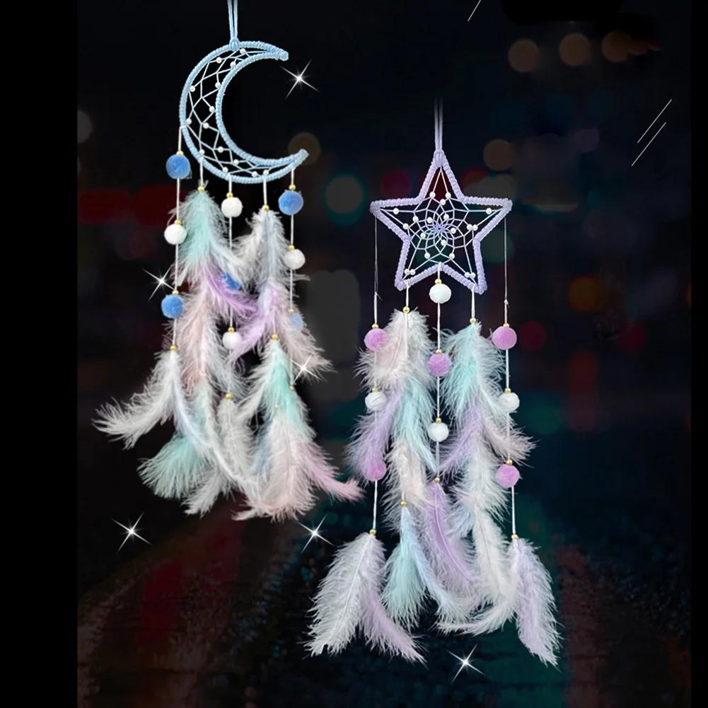 Kawaii Dreamcatcher Suncatcher Feather LED Light Moon Star Cat Catcher Room Indoor Window Car Hanging Garden Decoration Gift
Kawaii Dreamcatcher Suncatcher Feather LED Light Moon Star Cat Catcher Room Indoor Window Car Hanging Garden Decoration Gift