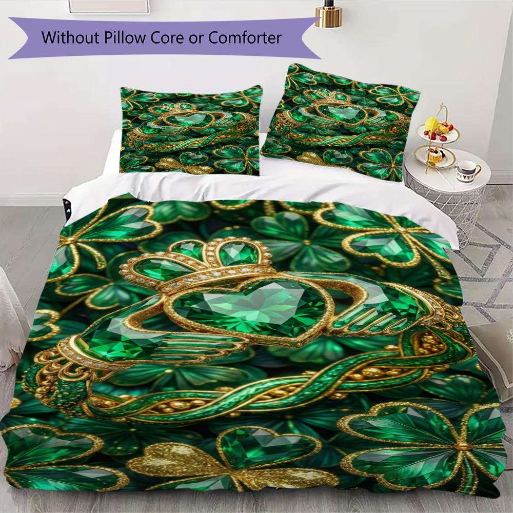 St.Patrick s Day Pattern Bedding uilt Set uilt Cover Pillowcase Home Decoration Birthday Gift (1 * duvet cover + 2 * pillowcase without core)77 135x200cm
St.Patrick s Day Pattern Bedding uilt Set uilt Cover Pillowcase Home Decoration Birthday Gift (1 * duvet cover + 2 * pillowcase without core)77 135x200cm